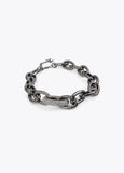 lf2603062-Short chain necklace with crystal link-Silver