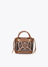 lf2604016-Combined bucket bag with leather effect and animal print-Brown-Black