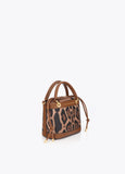 lf2604016-Combined bucket bag with leather effect and animal print-Brown-Black