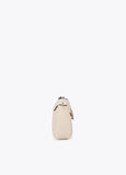 lf2604030-Leather-effect shoulder bag with metal closure detail-Ecru