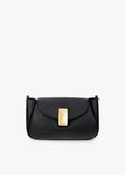 lf2604030-Leather-effect shoulder bag with metal closure detail-Black