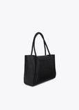 lf2604031-Leather effect shopper detail metal closure-Black