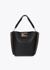 lf2604033-Shopper with chain detail and leopard logo-Black