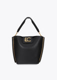 lf2604033-Shopper with chain detail and leopard logo-Black