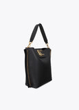 lf2604033-Shopper with chain detail and leopard logo-Black