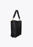 lf2604033-Shopper with chain detail and leopard logo-Black
