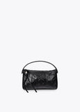 lf2604040-Wrinkled leather effect shoulder bag-Black