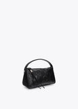 lf2604040-Wrinkled leather effect shoulder bag-Black