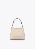 lf2604049-Matching logo faux leather shoulder bag-Ecru
