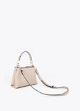 lf2604049-Matching logo faux leather shoulder bag-Ecru