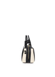lf2604052-Two-tone faux leather shoulder bag-Black-Ecru