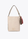 lf2604059-Leather-effect shopper with logo detail on the handle and pompoms-Ecru
