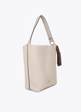 lf2604059-Leather-effect shopper with logo detail on the handle and pompoms-Ecru