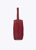 lf2604059-Leather-effect shopper with logo detail on the handle and pompoms-Bordeaux