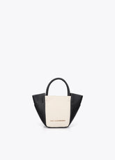 lf2604066-Tricolor shoulder bag-Ecru-Black
