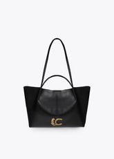 lf2604070-Leather-effect shopper with double handle-Black