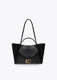 lf2604070-Leather-effect shopper with double handle-Black