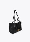 lf2604070-Leather-effect shopper with double handle-Black