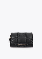 lf2604086-Padded shoulder bag with knot detail with LC-Black