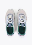 lf2605005-Sporty combination in different materials and leather-Ecru-Blue