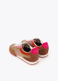 lf2605009-Sporty combination in different materials and leather-Brown-Pink