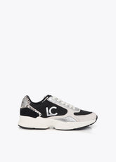 lf2605018-Sneaker with a combined running sole in different materials and leather-Black-Ecru