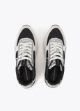 lf2605018-Sneaker with a combined running sole in different materials and leather-Black-Ecru