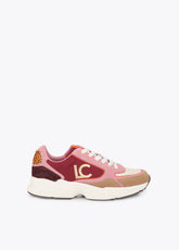 lf2605019-Sneaker with a combined running sole in different materials and leather-Pink-Orange