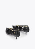 lf2605021-Semi-open stiletto with square studded trim-Black