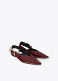 lf2605022-Leopard buckle flat shoe-Bordeaux