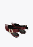 lf2605022-Leopard buckle flat shoe-Bordeaux