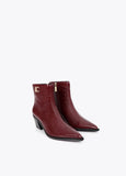 lf2605023-LC textured leopard leather effect ankle boots-Bordeaux