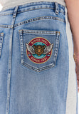 lf2608005-Denim and Jersey Combo Skirt with Patches-Gray Denim