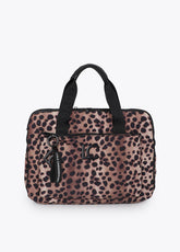lf2612015-Nylon computer case with animal print-Brown-Black
