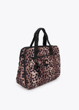 lf2612015-Nylon computer case with animal print-Brown-Black