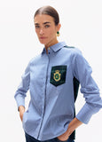lf2615037-Tartan striped combo shirt-Blue-Green