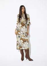 lf2616004-Long printed dress-Ecru-Multicolor