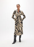 lf2616006-Knot dress with marble print-Black-Ecru