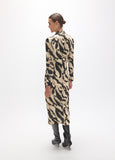 lf2616006-Knot dress with marble print-Black-Ecru