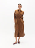 lf2616014-Fluid suede dress-Camel