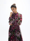 lf2616018-Printed georgette dress-Black-Multicolor