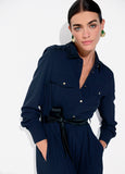 lf2616023-Navy rhinestone midi shirt dress-Navy