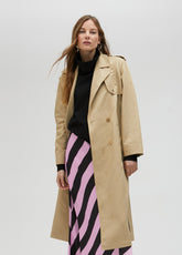 Long monogrammed trench coat