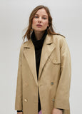 Long monogrammed trench coat