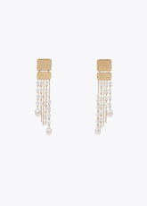 Faux pearl cascading earrings
