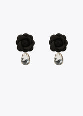 Black flower earrings