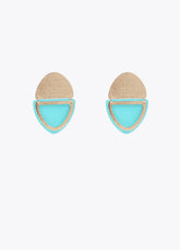Earrings with double metal piece
