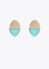 Earrings with double metal piece