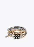Pack of two-tone metal bracelets