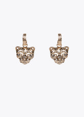 Gold-toned tiger’s head earrings